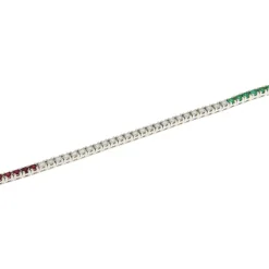 Hot Bracciale Tennis Italy in Oro Bianco con Diamanti Rubini Smeraldi Bracciali Tennis