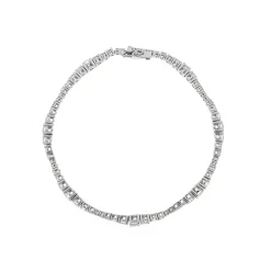 Best Bracciale Tennis Modello Onda in Oro Bianco e Diamanti Bracciali Tennis