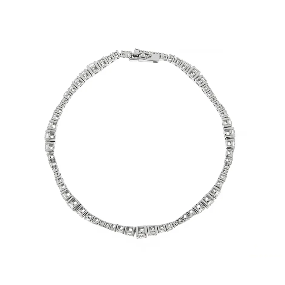 Best Bracciale Tennis Modello Onda in Oro Bianco e Diamanti Bracciali Tennis