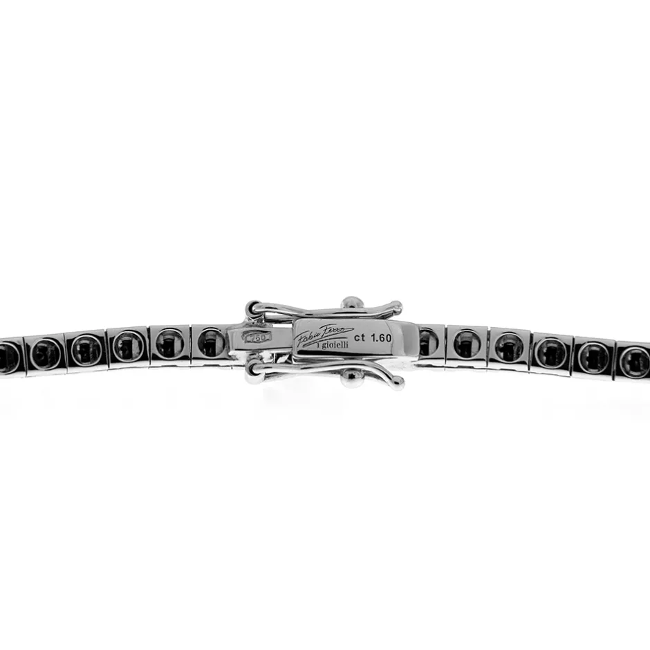 Clearance Bracciale Tennis in Oro Bianco con Diamanti Neri 1,60 Carati Bracciali Tennis