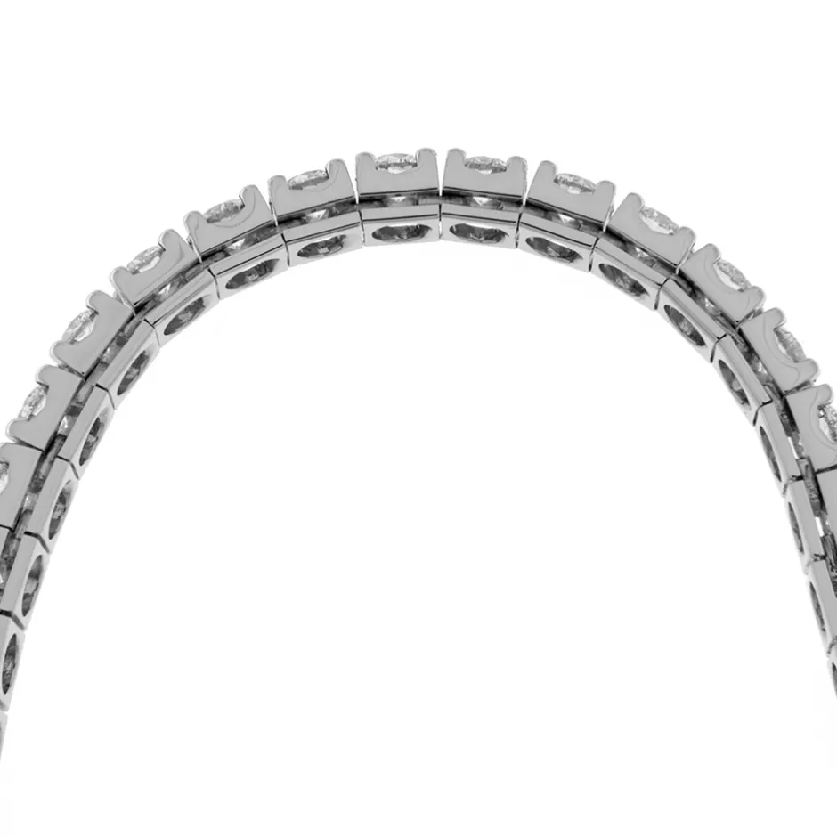 Clearance Bracciale Tennis in Oro Bianco con Diamanti di 11,10 Carati Bracciali Tennis