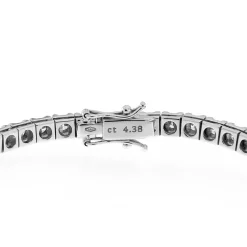 Sale Bracciale Tennis con Diamanti in Oro Bianco 4,38 Carati Bracciali Tennis