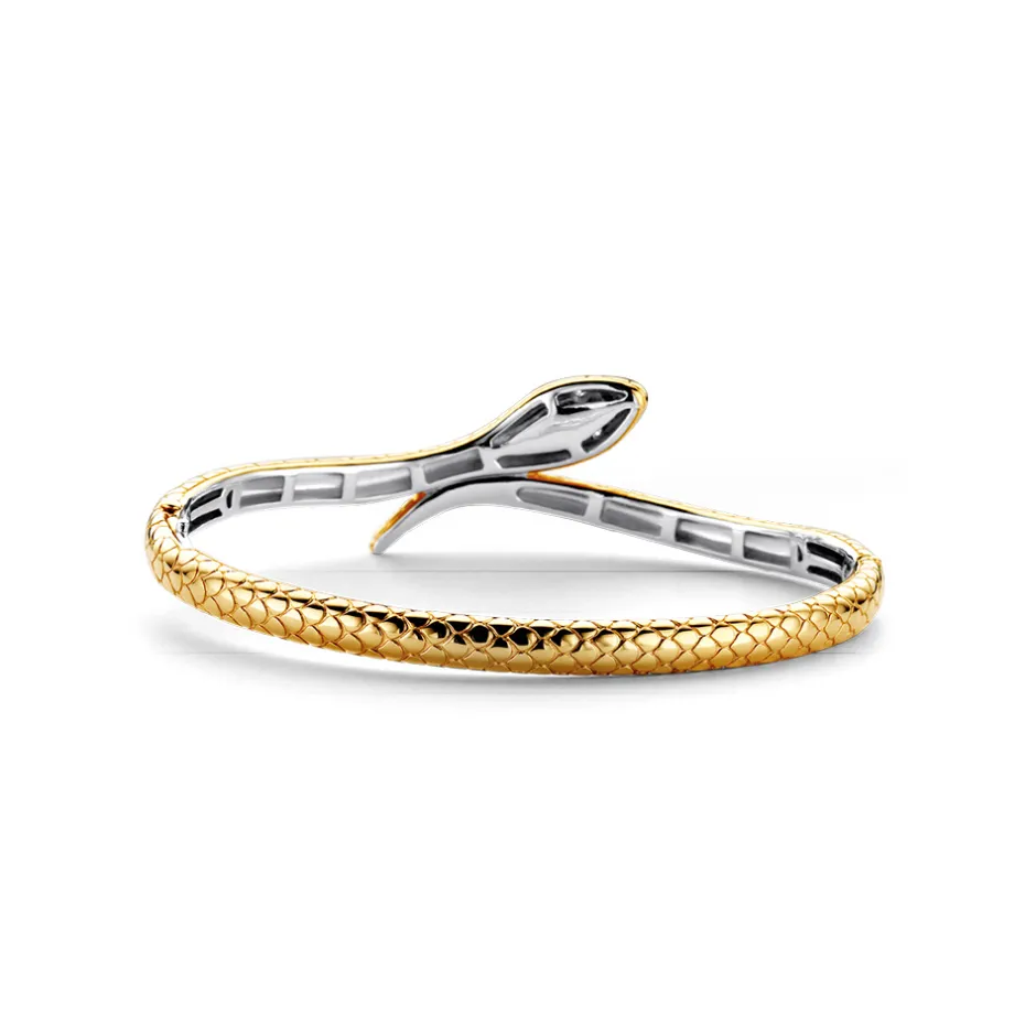 Fashion Bracciale Ti Sento Milano Bangle Serpente in Argento Placcato Oro Giallo Gioielli Ti Sento Milano