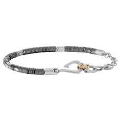 Online Bracciale Uomo Comete Gioielli In Acciaio e Ematite Nera Collezione Deep Sea Uomo Gioielli Comete Uomo