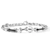 Sale Bracciale Uomo Comete Gioielli in Acciaio e Ceramica Nera con Zirconi Neri Collezione Waves Uomo Gioielli Comete Uomo