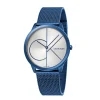 Outlet Calvin Klein Minimal Man Watch in Blue PVD Steel Silver Dial MM. 40 With Milano Jersey Strap Uomo Outlet Orologi | Orologi Calvin Klein Uomo