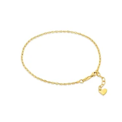 Clearance Cavigliera Desmos Barilotti Ondeggianti in Argento Placcato Giallo Lunghezza 23 cm Gioielli Desmos