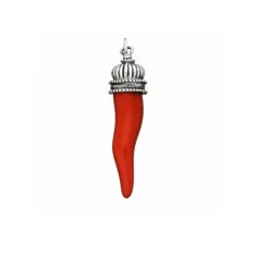 Outlet Charm Giovanni Raspini Corno Medio Rosso Con Cupola Gioielli Giovanni Raspini