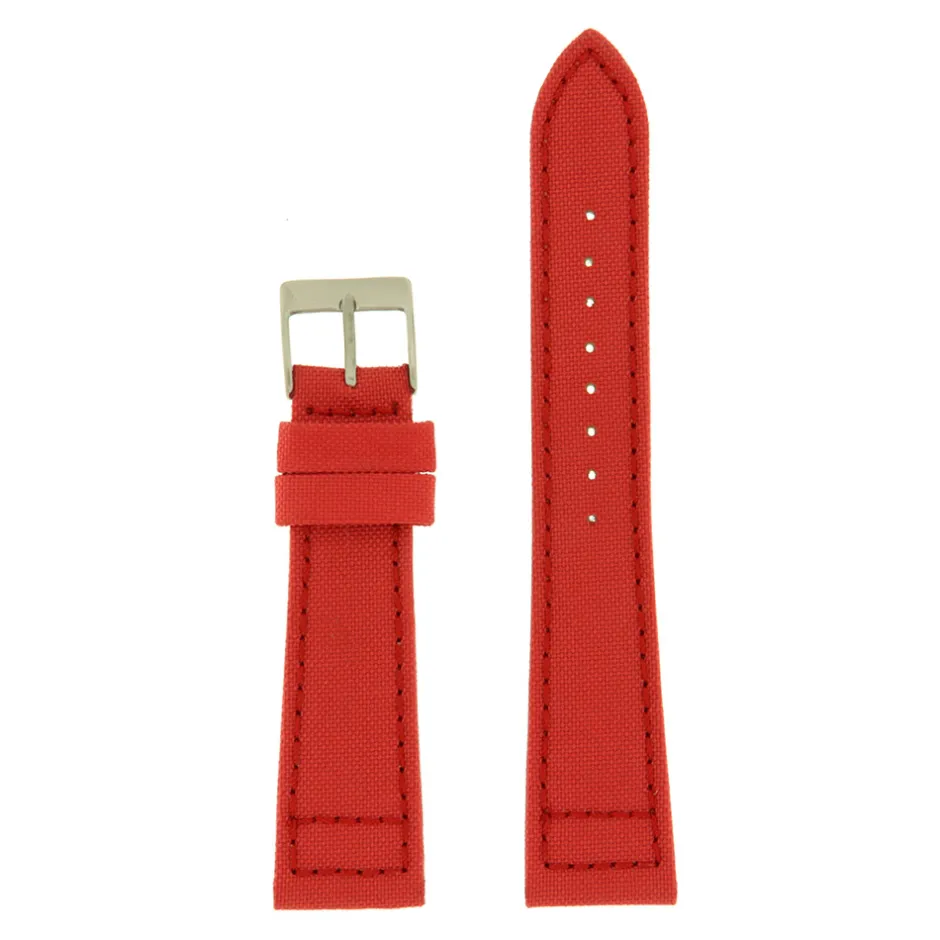 New Cinturino Canvas e Pelle di Colore Rosso Cinturini Canvas