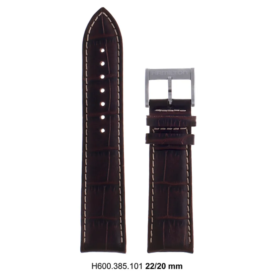 Sale Cinturino Hamilton Jazzmaster 40 mm Marrone H600.385.101 Cinturini Hamilton