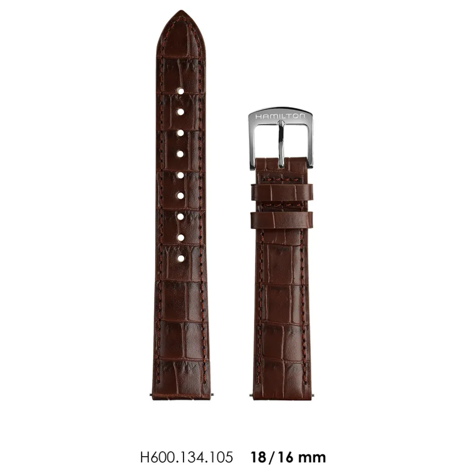 Online Cinturino Hamilton Jazzmaster Boulton Marrone 18 mm H600.134.105 Cinturini Hamilton