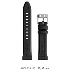 Online Cinturino Hamilton Khaki Navy Scuba 40 mm Caucciu Nero 20 mm H600.823.103 Cinturini Hamilton