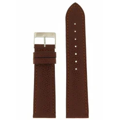 Clearance Cinturino in Cuoio Chagrin di Vitello Lavorato Marrone Scuro Cinturini In Pelle Di Vitello