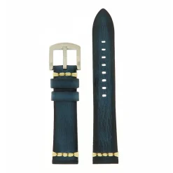 New Cinturino in Cuoio Rigato Stile Vintage Blu Cinturini Vintage