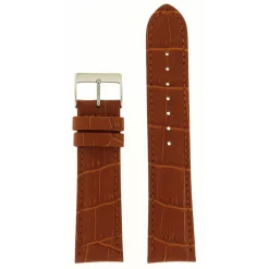 Discount Cinturino in Cuoio Stampato Coccodrillo Marrone Gold Cinturini In Pelle Di Vitello