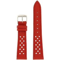 Discount Cinturino in Cuoio Stile Racing Traforato Rosso Cinturini In Pelle Di Vitello
