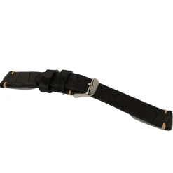 Fashion Cinturino in Cuoio Vintage Stampato Coccodrillo Colore Nero Cinturini Vintage