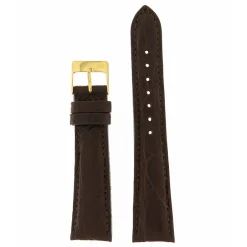 Best Cinturino in Pelle di Coccodrillo Opaco Imbottito Marrone Scuro Cinturini In Pelle Di Coccodrillo