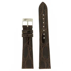 Clearance Cinturino in Pelle di Coccodrillo Marrone Scuro Cinturini In Pelle Di Coccodrillo