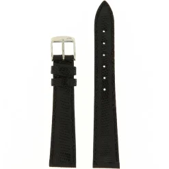 Discount Cinturino in Pelle di Vera Lucertola Extra Lungo Nero Cinturini In Pelle Di Lucertola