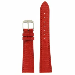 New Cinturino in Pelle di Vera Lucertola Extra Lungo Rosso Cinturini In Pelle Di Lucertola