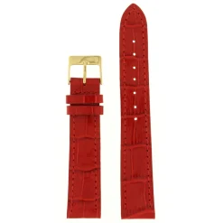 Fashion Cinturino in Pelle di Vitello Stampata Coccodrillo Colore Rosso Cinturini In Pelle Di Vitello