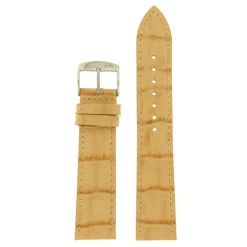 Online Cinturino in Pelle di Vitello Stampata Coccodrillo Colore Sabbia Cinturini In Pelle Di Vitello