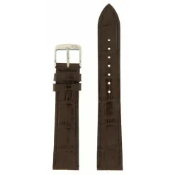 Sale Cinturino in Pelle di Vitello Stampato Coccodrillo Marrone Scuro Cinturini In Pelle Di Vitello