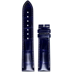 Outlet Cinturino Longines Flagship in Pelle di Alligatore Blu 20 mm L682118160 Cinturini Longines