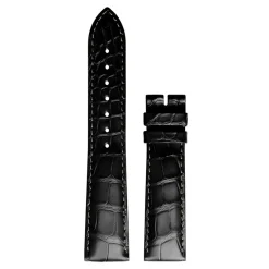 Clearance Cinturino Longines in Pelle di Alligatore Nero 19 mm L682119979 Cinturini Longines