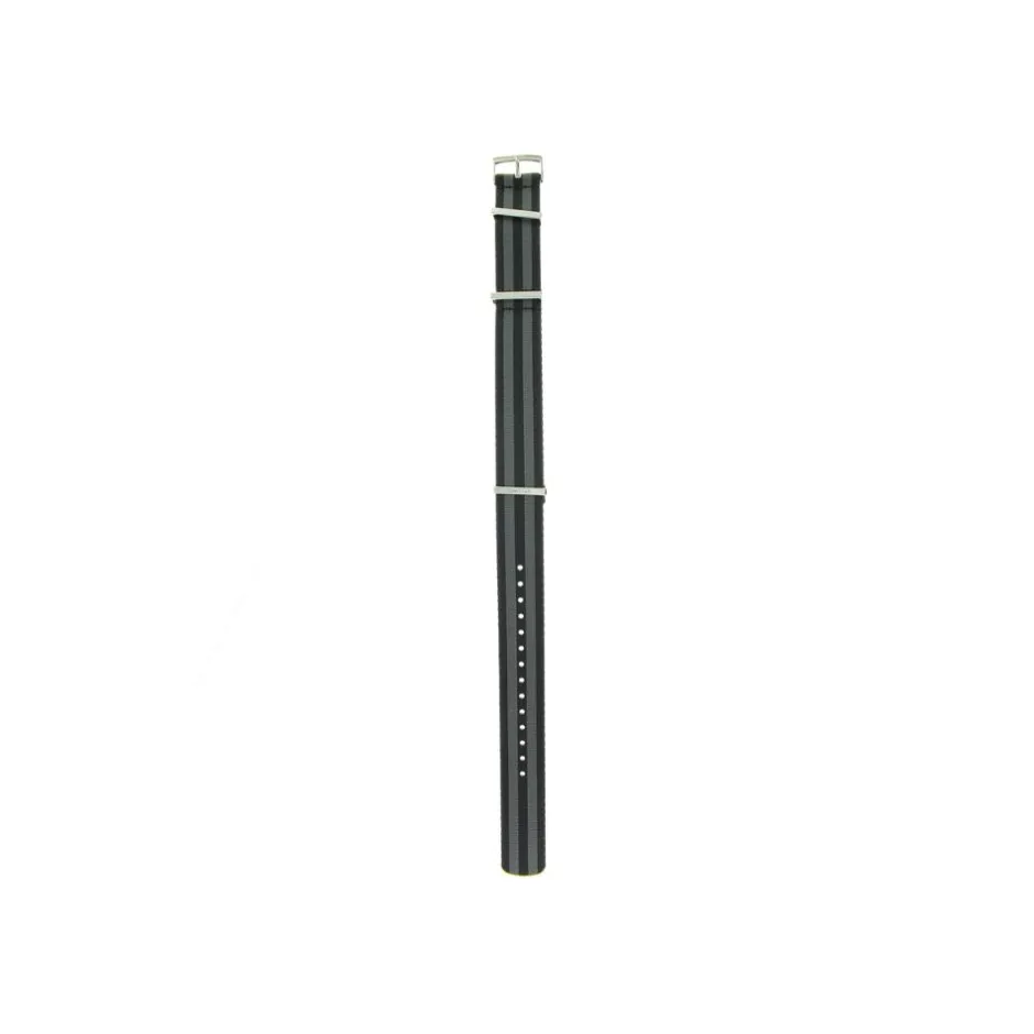 Discount Cinturino Omega Nato in Poliammide Nero e Grigio con 5 Strisce 031ZSZ002045W Cinturini Omega