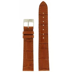 Online Cinturino Pelle di Vitello Stampata Coccodrillo Marrone Chiaro Extra Lungo Cinturini In Pelle Di Vitello