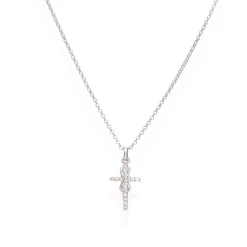 Online Collana Amen Croce con Infinito in Argento e Zirconi Gioielli Amen | Outlet Gioielli