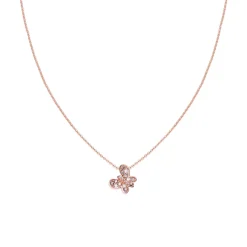 Fashion Collana Amen Farfalla Zirconi Brown Rosata Outlet Gioielli