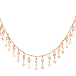 Fashion Collana Amen in Argento 925 Rosè con Chandelier di Stelle e Zirconi Collezione Couture Gioielli Amen | Outlet Gioielli