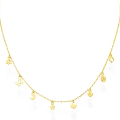 Hot Collana Amen Portafortuna Fantasia in Argento Placcato Oro Giallo Gioielli Amen | Outlet Gioielli