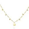 Discount Collana Amen Stella in Argento Placcato Oro Giallo con Cristalli Verdi Gioielli Amen | Outlet Gioielli