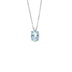 Online Collana Bliss Acqua Marina e Diamante Taglio Brillante Outlet Gioielli | Collane