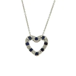 Best Collana Bliss Cuore di Zaffiri e Diamanti Collezione Cabaret Outlet Gioielli | Collane