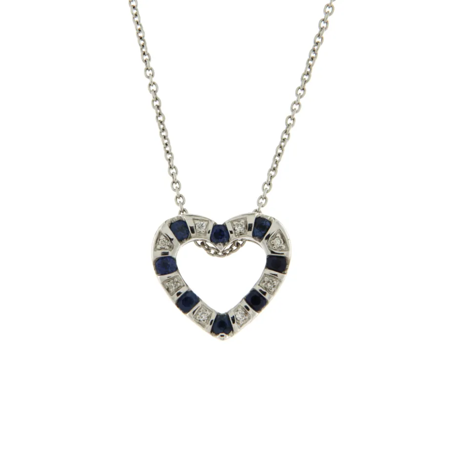 Best Collana Bliss Cuore di Zaffiri e Diamanti Collezione Cabaret Outlet Gioielli | Collane