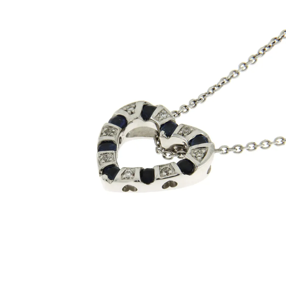 Best Collana Bliss Cuore di Zaffiri e Diamanti Collezione Cabaret Outlet Gioielli | Collane