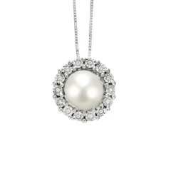 Clearance Collana Bliss Gioielli Donna in Oro Bianco con Perla e Diamanti Collezione Margot Gioielli Con Perle