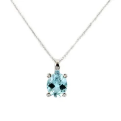 Fashion Collana Bliss Gioielli In Oro Bianco Con Topazio Azzurro Collezione Pastelli Outlet Gioielli
