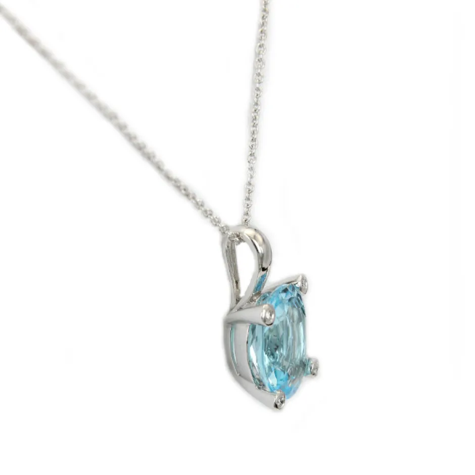 Fashion Collana Bliss Gioielli In Oro Bianco Con Topazio Azzurro Collezione Pastelli Outlet Gioielli
