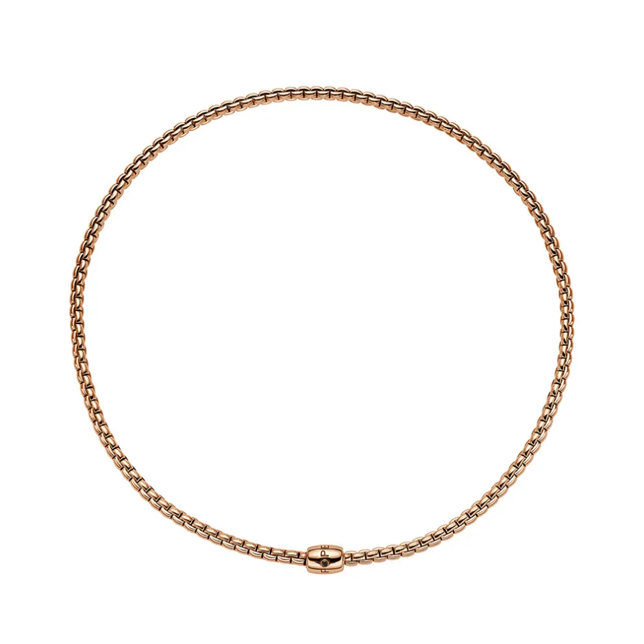Sale Collana Choker Fope Collezione Eka Flex It in Oro Rosa con Diamante Nero Gioielli Fope