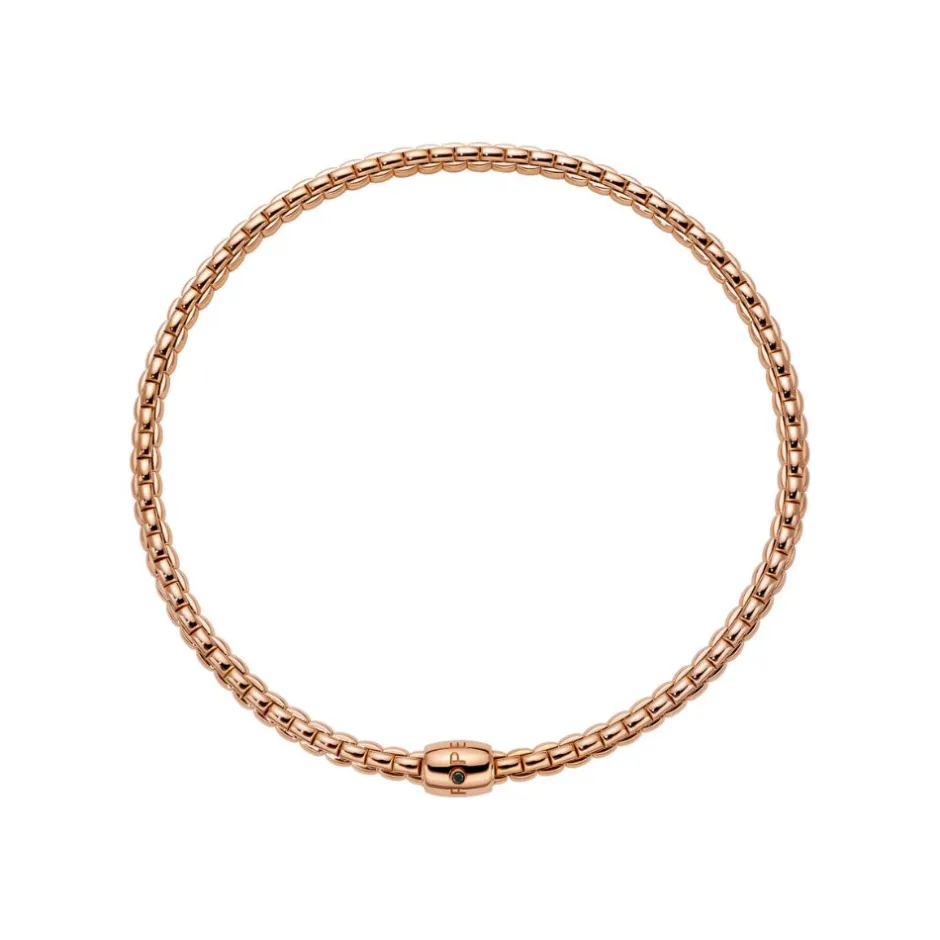 Best Collana Choker Fope Collezione Eka Flex It Grande in Oro Rosa con Diamante Nero Gioielli Fope