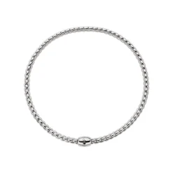 Sale Collana Choker Fope Collezione Eka Flex It Grande in Oro Bianco con Diamante Nero Gioielli Fope