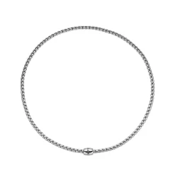 Fashion Collana Choker Fope Collezione Eka Flex It in Oro Bianco con Diamante Nero Gioielli Fope