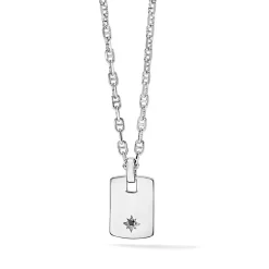 Hot Collana Comete Gioielli Uomo in Argento 925 con Diamante Nero Collezione Faith Uomo Gioielli Comete Uomo