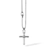 New Collana Comete Gioielli Uomo con Croce e Cristalli Blu in Acciaio Uomo Gioielli Comete Uomo